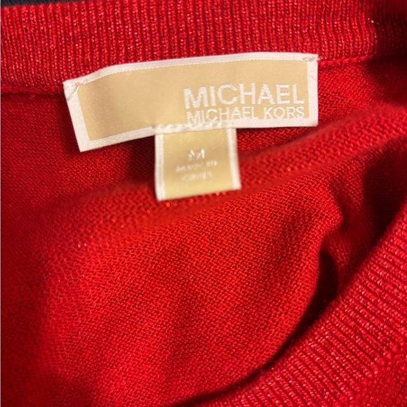 Michael Michael Kors Red Cold Shoulder Knit Sweater Size M - Picture 4 of 4